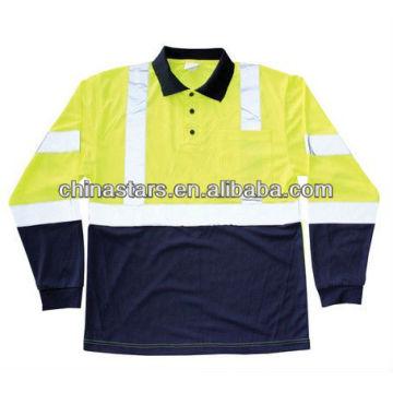 Hi Viz long sleeve reflective polo shirts